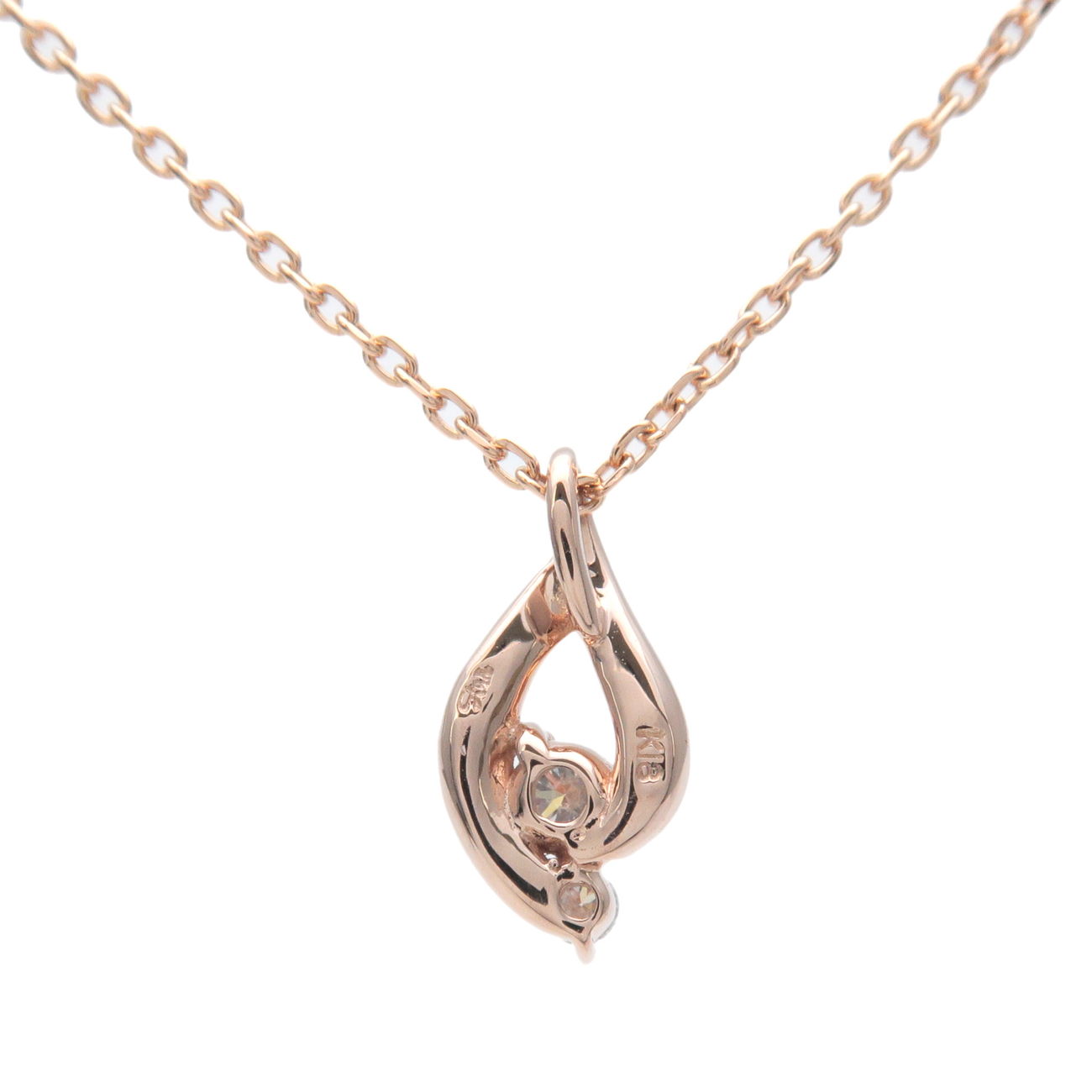 STAR JEWELRY 2P Diamond Necklace 0.04ct K18PG 750PG Rose Gold