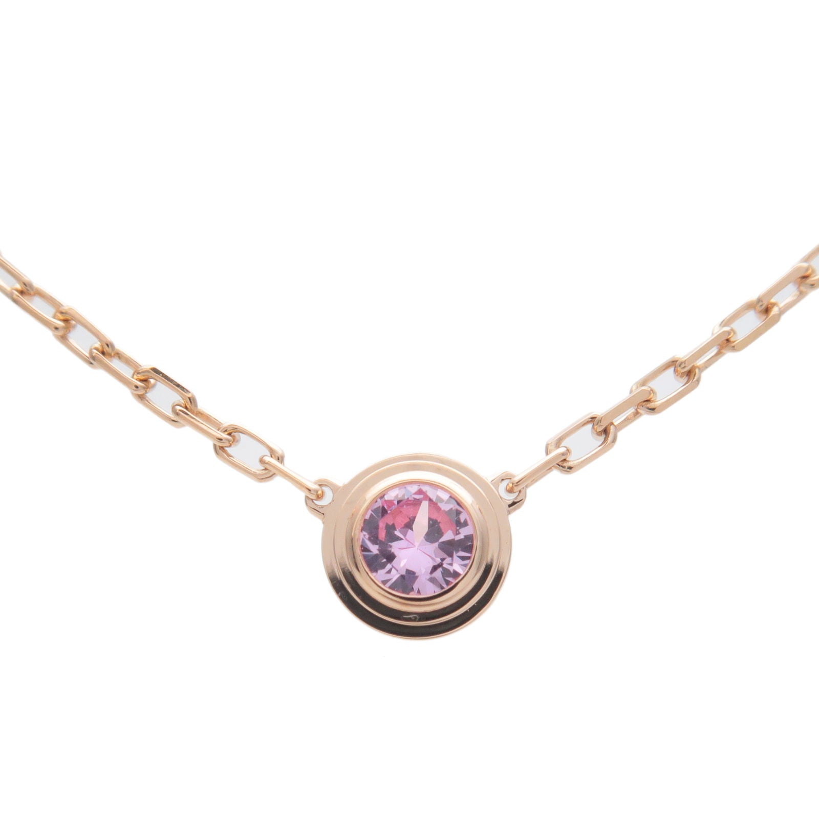 Cartier Saphirs Legers de Necklace 1P Pink Sapphire K18 750PG