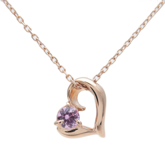 4C-Heart-1P-Pink-Sapphire-Necklace-K18PG-750PG-Rose-Gold