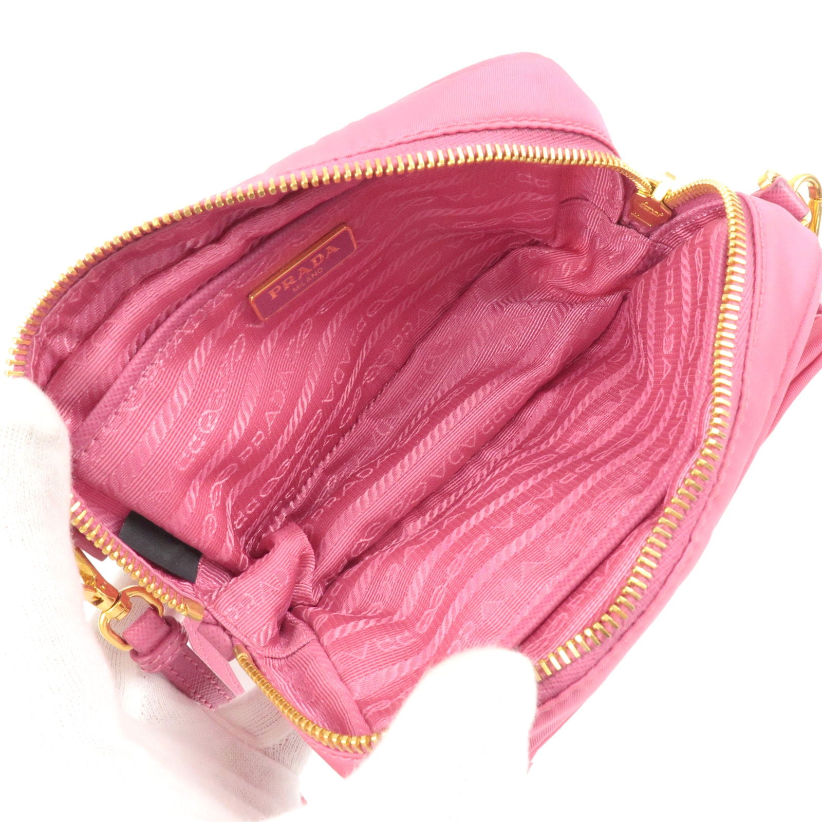 Leather crossbody bag Prada Pink in Leather - 29626277