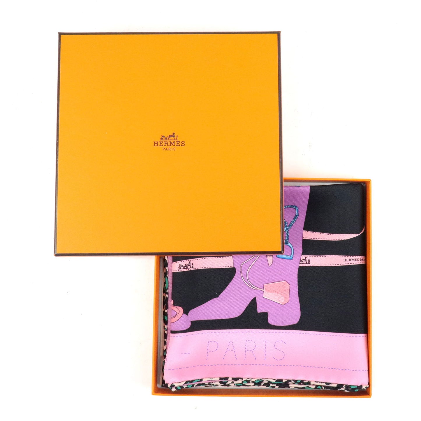 HERMES Carre 65 100% Silk Scarf Bandana Monsieur & Madame II
