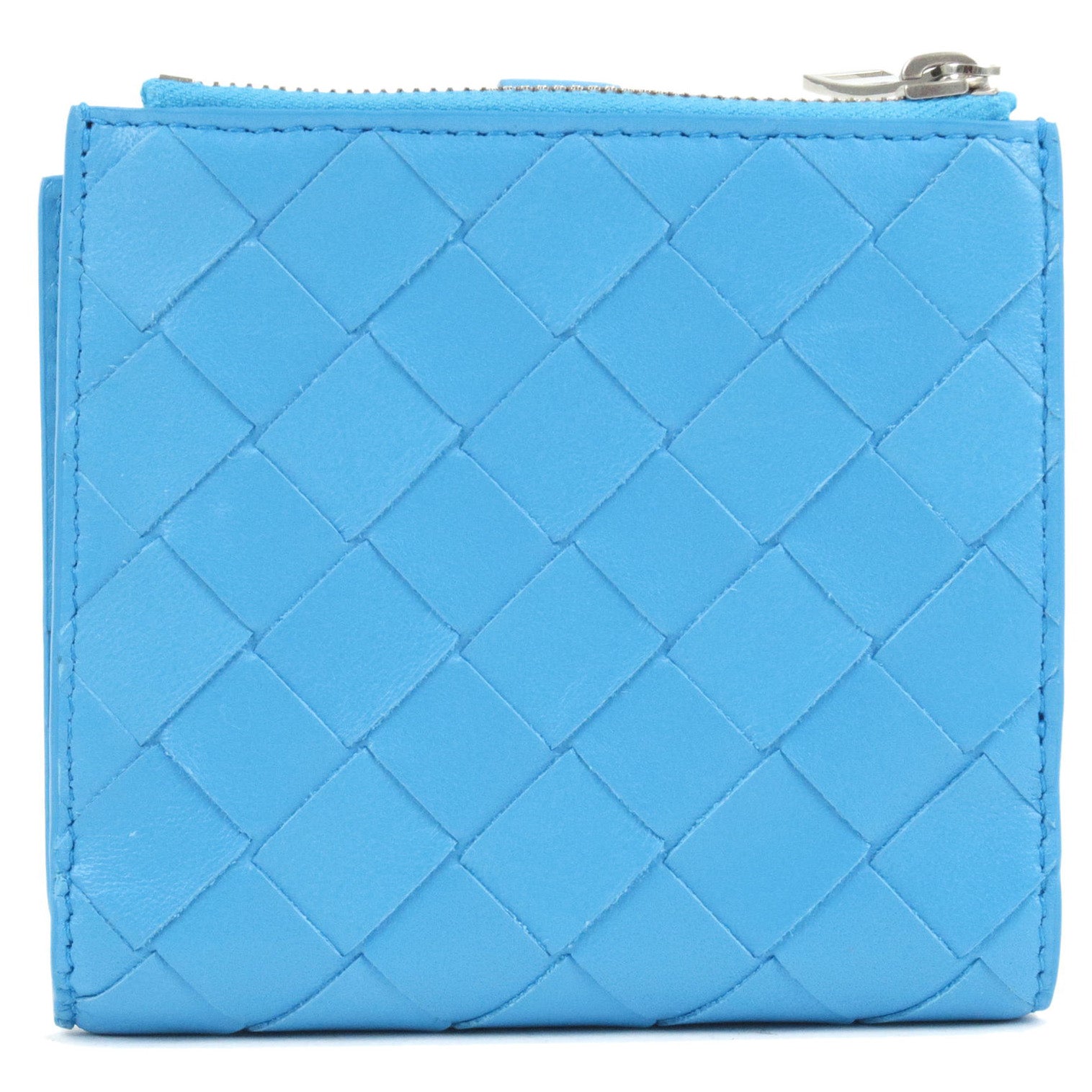 Bottega Veneta® Men's Intrecciato Bi-Fold Wallet in Deep Blue