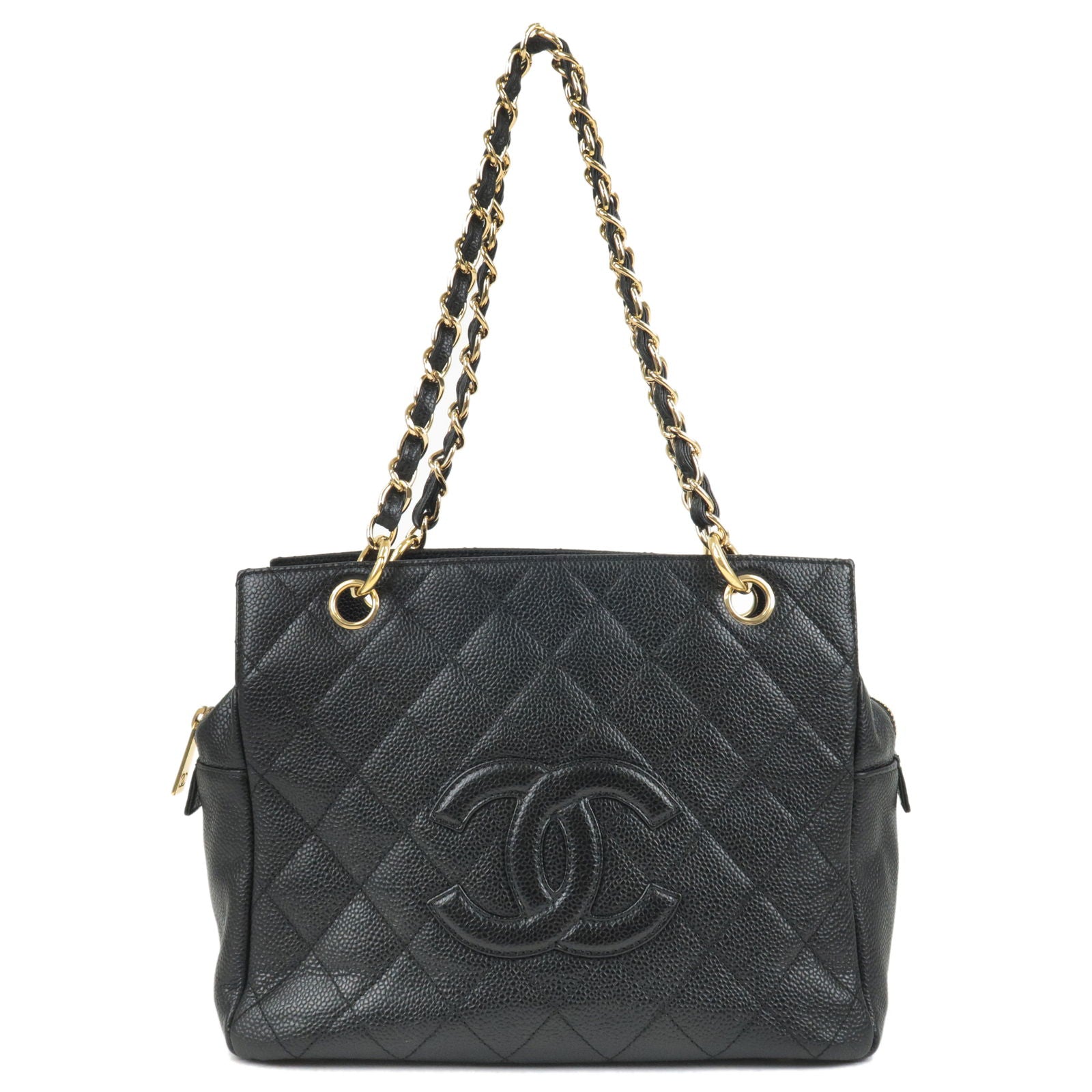 Buy Pre-Owned CHANEL Wallet On Chain Black Caviar Leather