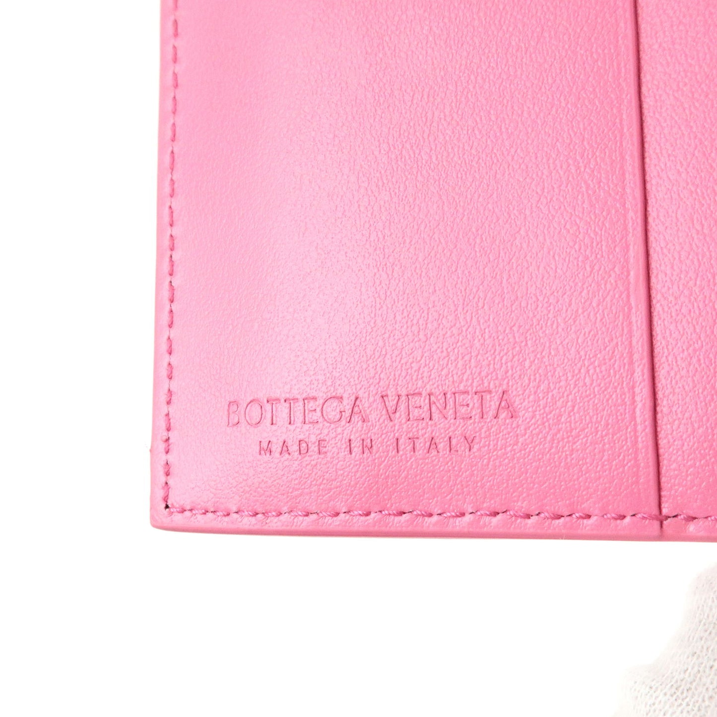 BOTTEGA VENETA Intrecciato Leather Bi-Fold Wallet Pink 600270