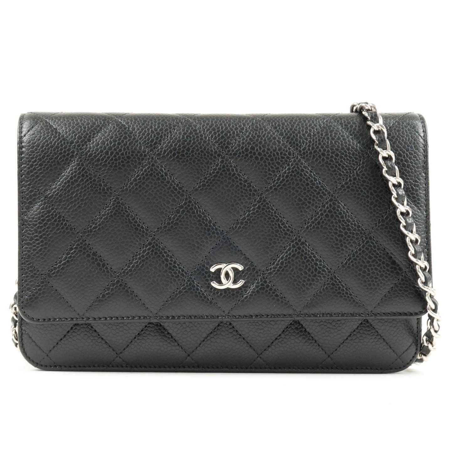 Chanel Chanel Matelasse Chain Wallet Long Caviar Skin Black A33814