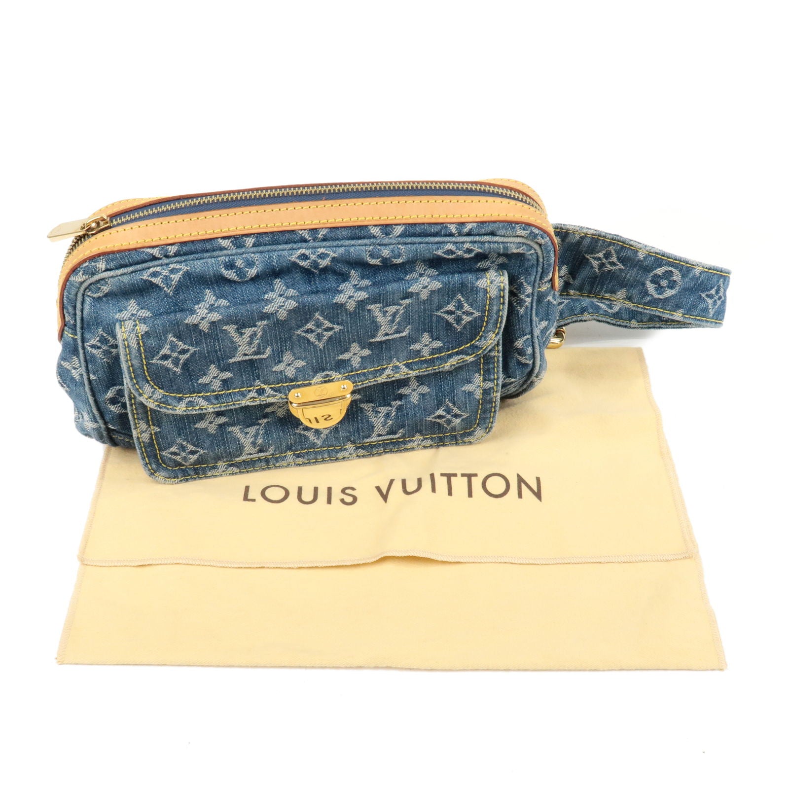 Vuitton - Denim - Bag - M95347 – Louis Vuitton LV Monogram White Sky Blue  Sneaker - Waist - Monogram - Blue - Bumbag - Louis Vuitton 2014 pre-owned  Noe BB bucket bag - Louis