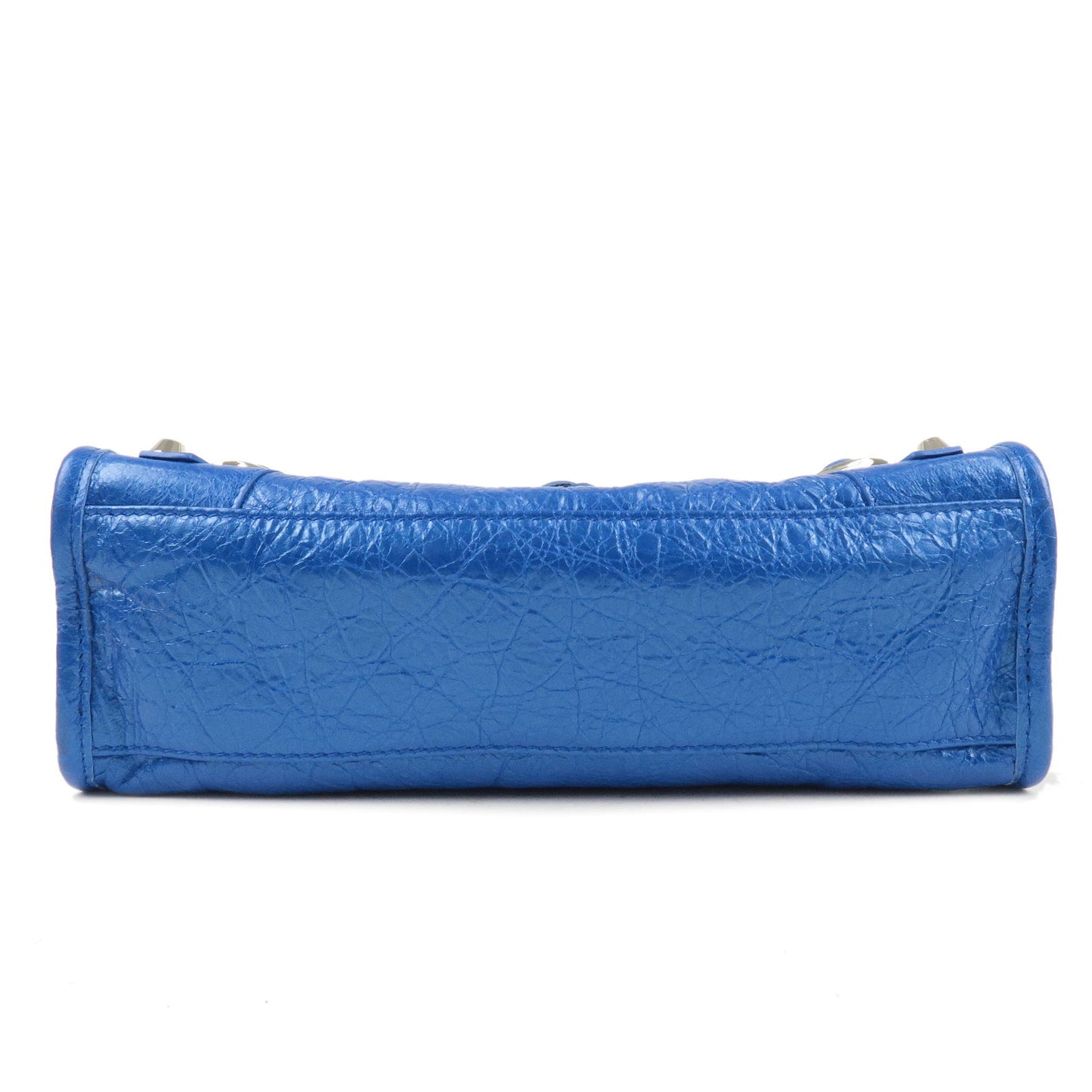 BALENCIAGA Leather Classic Mini City 2Way Hand Bag Blue