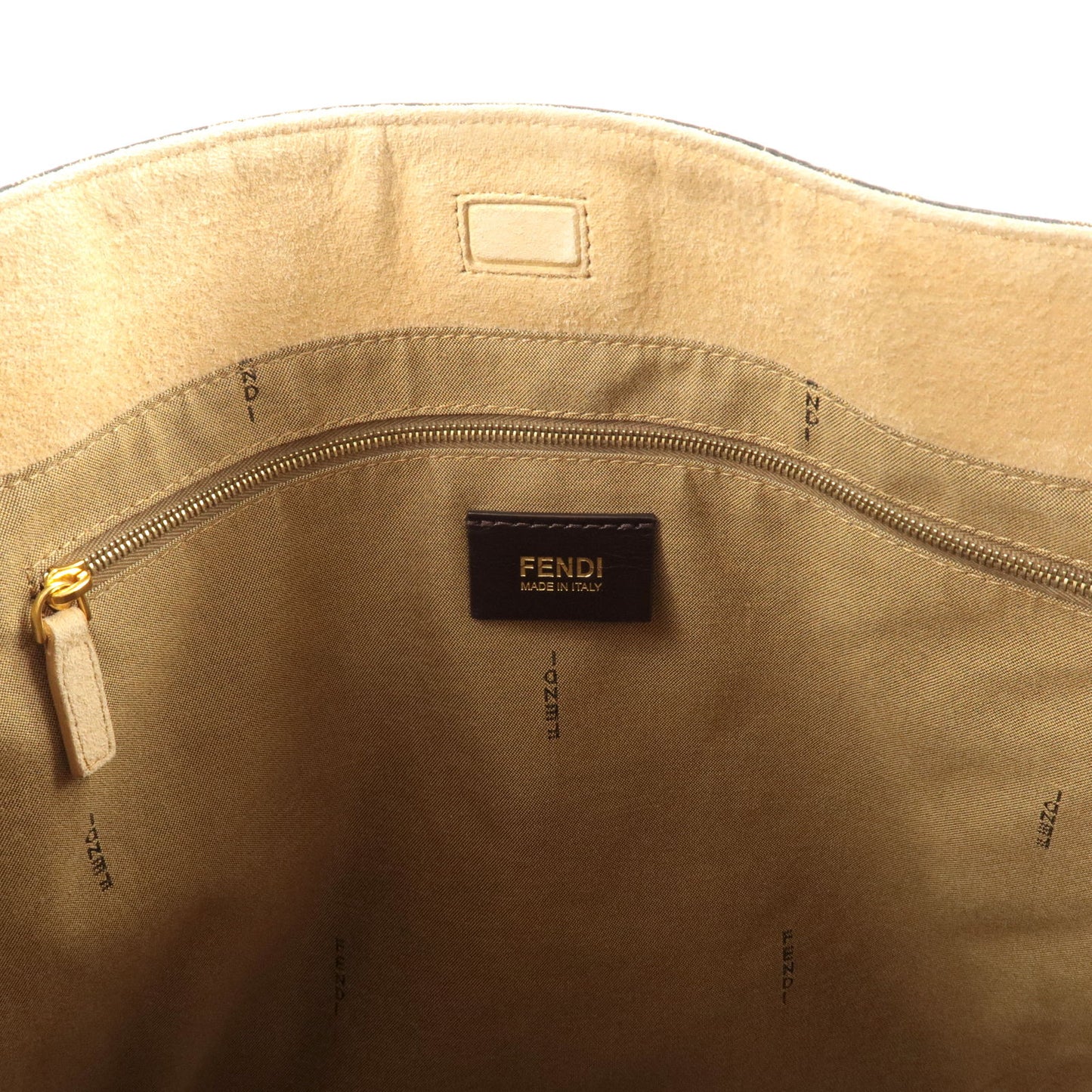 FENDI Zucca Canvas Leather One Shoulder Bag Brown 8BR653