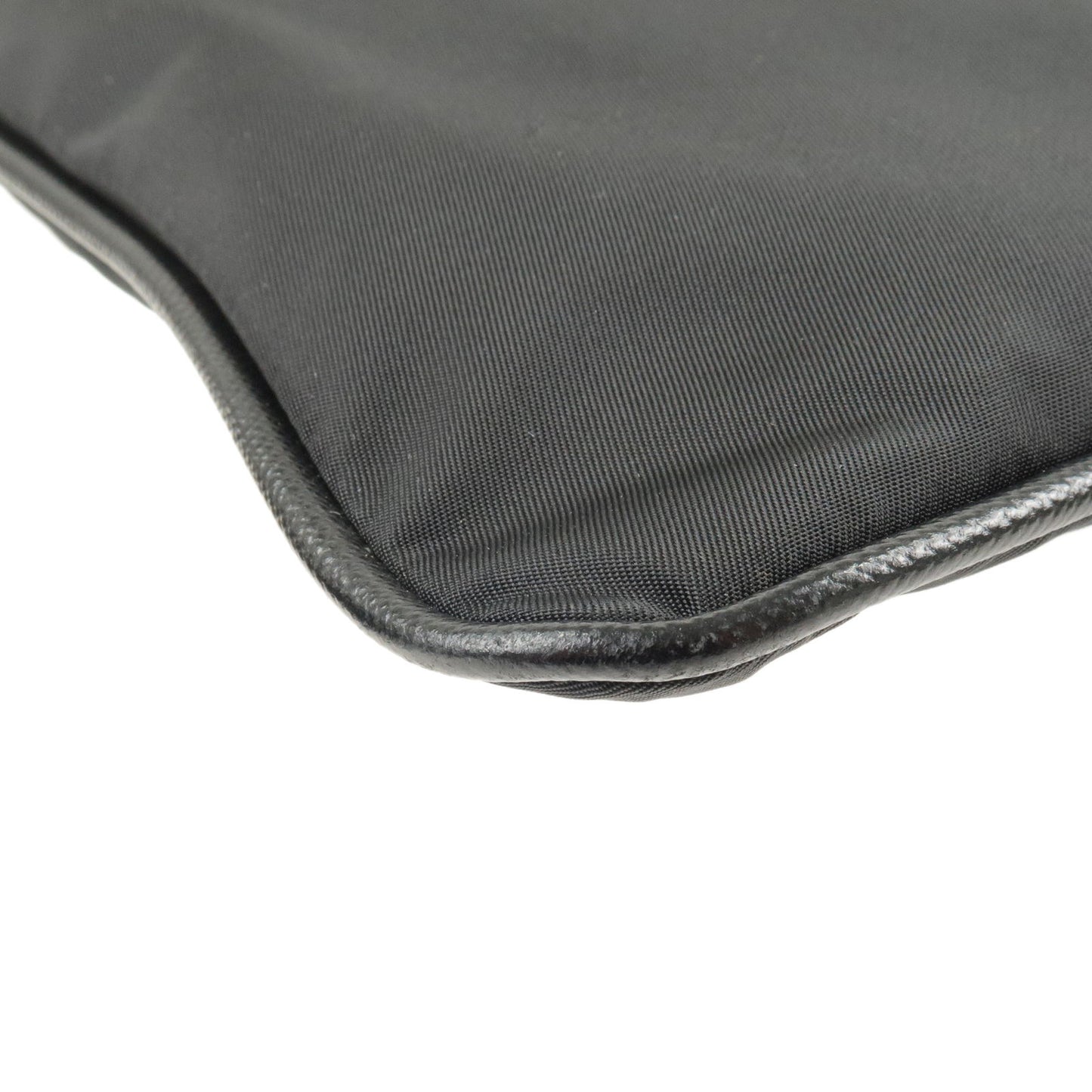 PRADA Logo Nylon Leather Shoulder Bag NERO Black VA0053