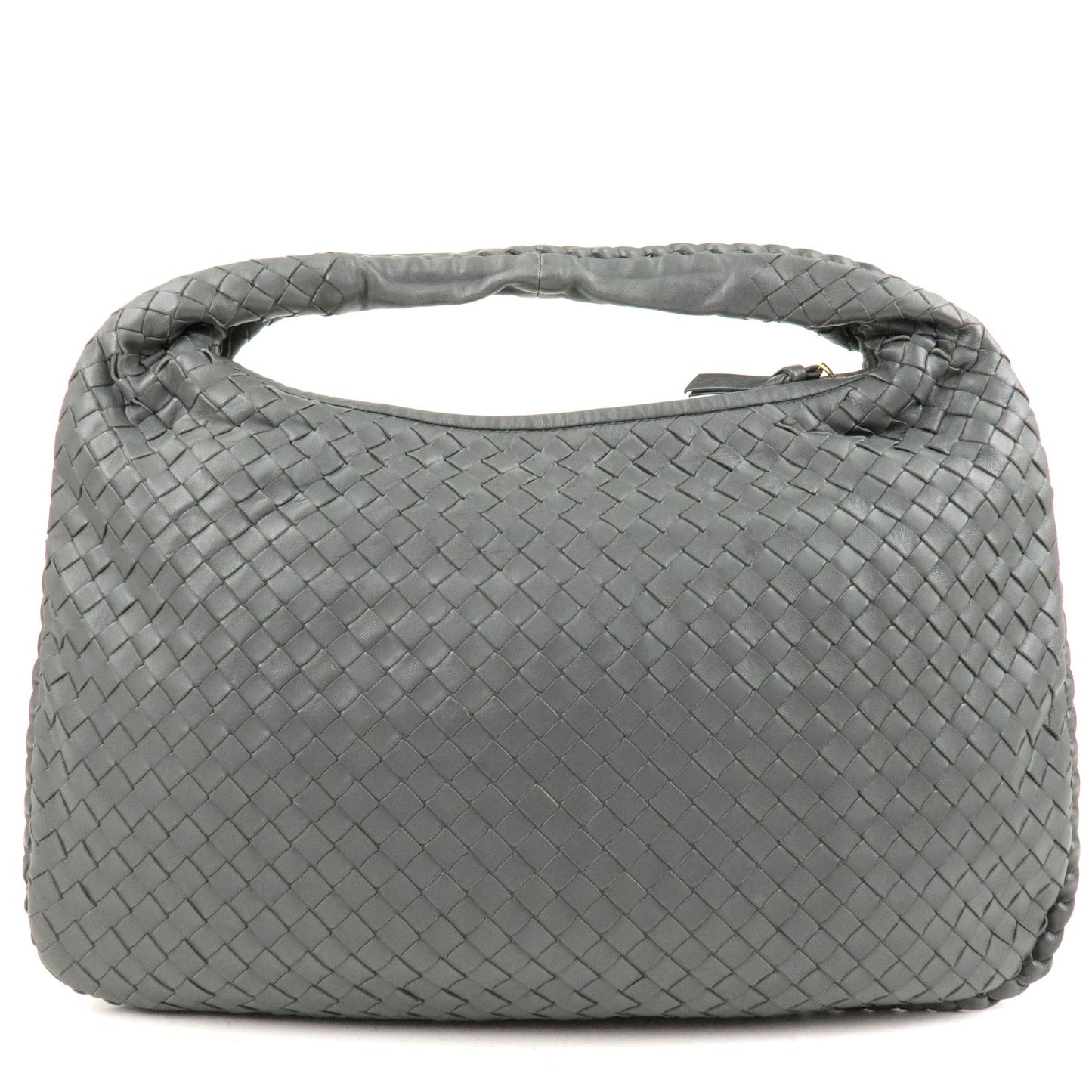 BOTTEGA VENETA Intrecciato Leather Shoulder Bag Gray 115653