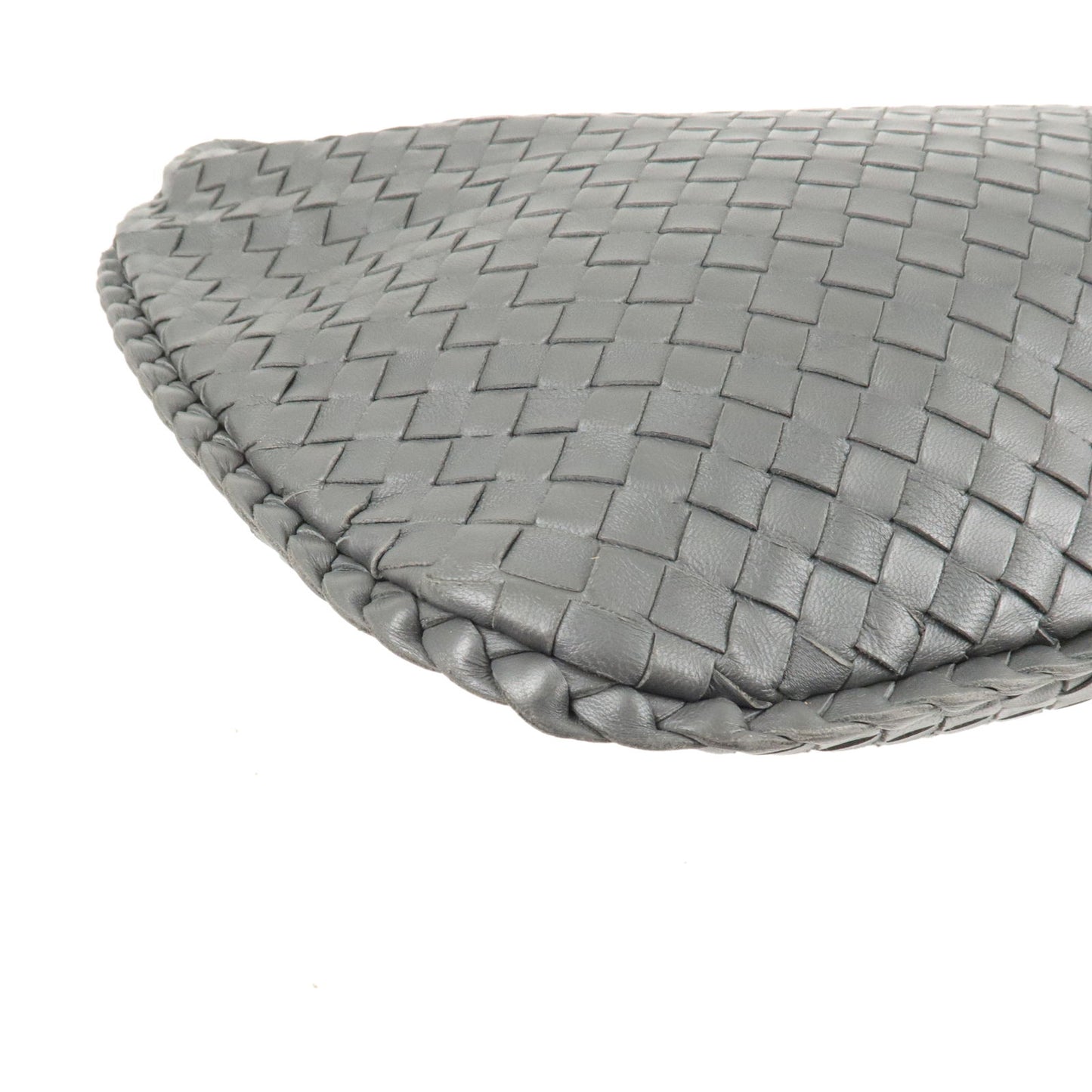 BOTTEGA VENETA Intrecciato Leather Shoulder Bag Gray 115653