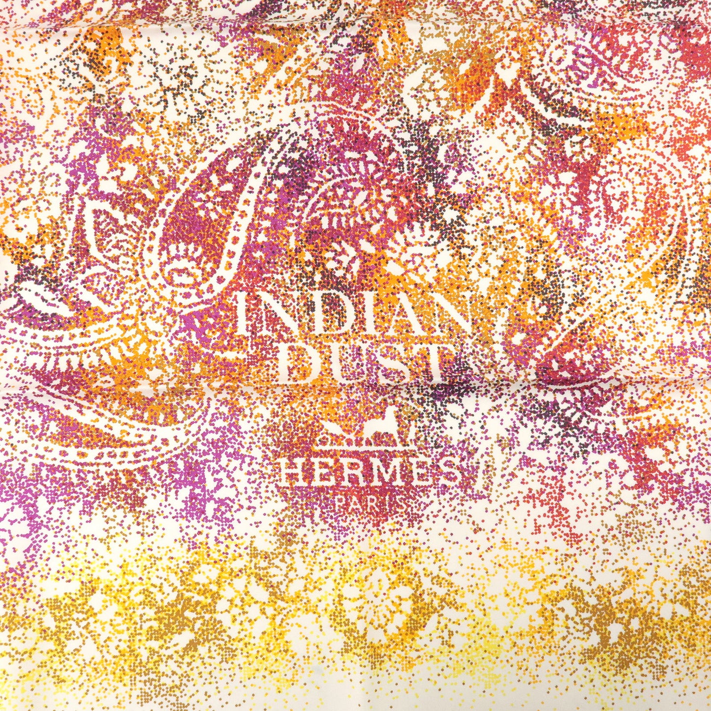 HERMES Carre 90 100% Silk Scarf Bandana Indian Dust Multicolor