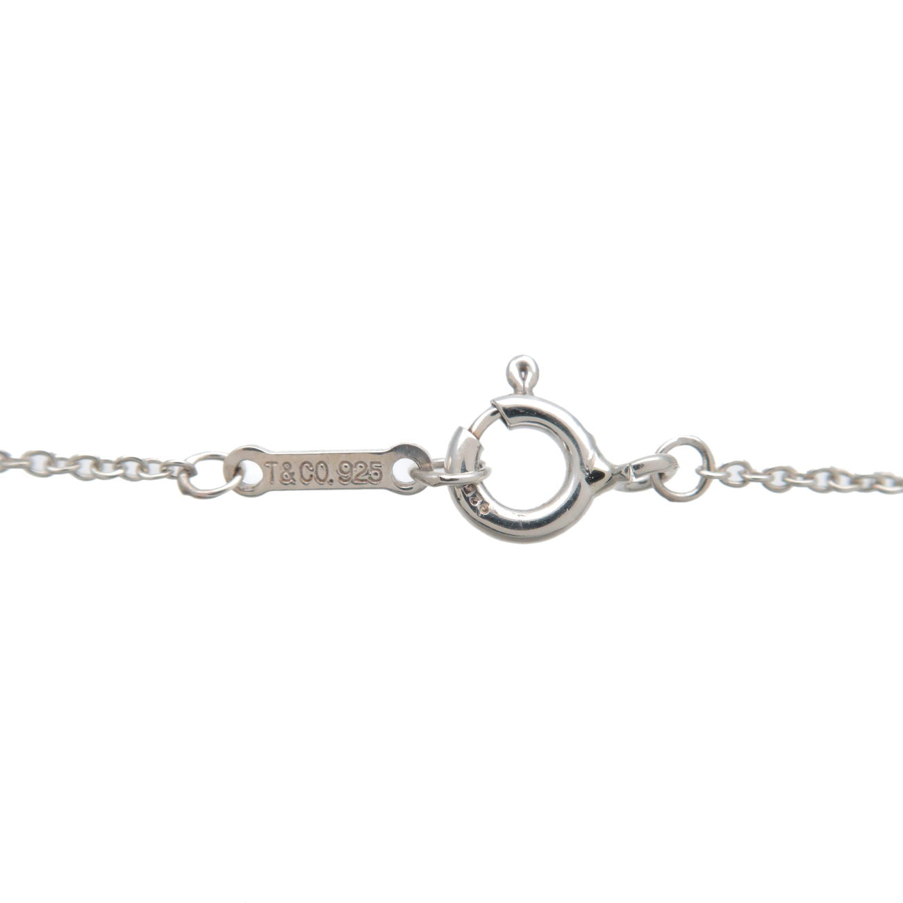 Tiffany&Co. Rubbing Heart Pendant Necklace SV925 Silver