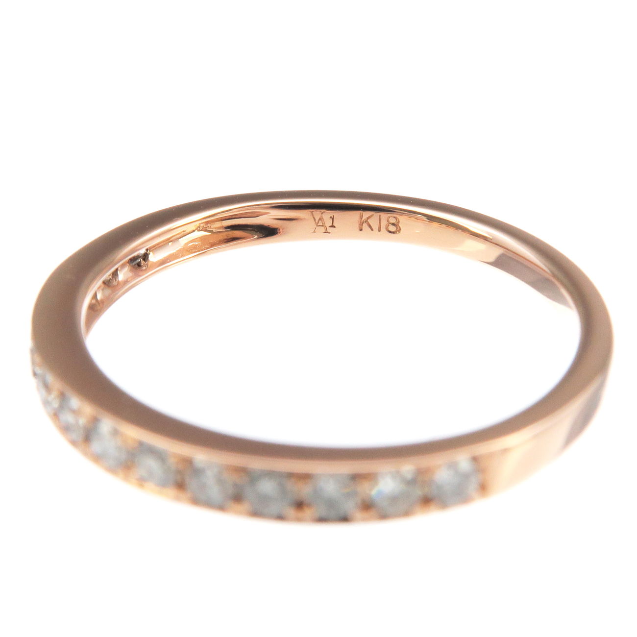 VENDOME AOYAMA Half Eternity Diamond Ring 0.20ct K18 Rose Gold US4