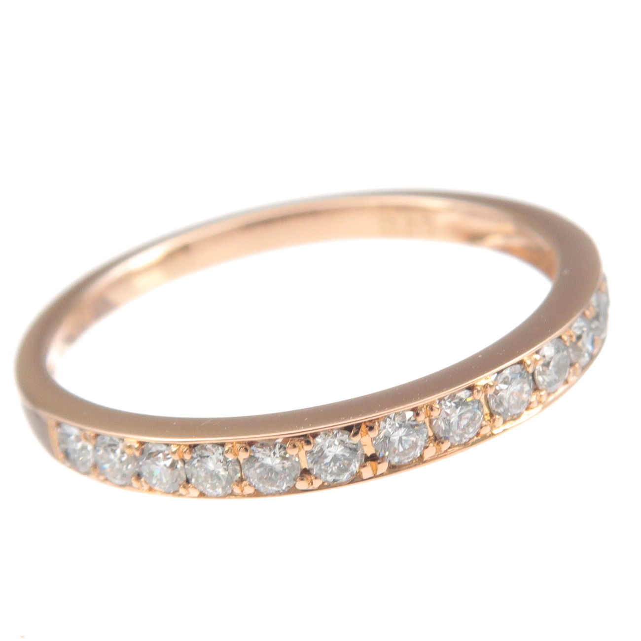 VENDOME AOYAMA Half Eternity Diamond Ring 0.20ct K18 Rose Gold US4