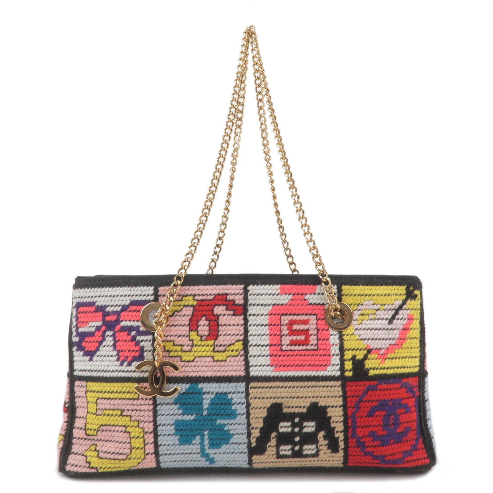 CHANEL-Icon-Knitted-Leather-Chain-Shoulder-Bag-Multi-Color – dct-ep_vintage  luxury Store