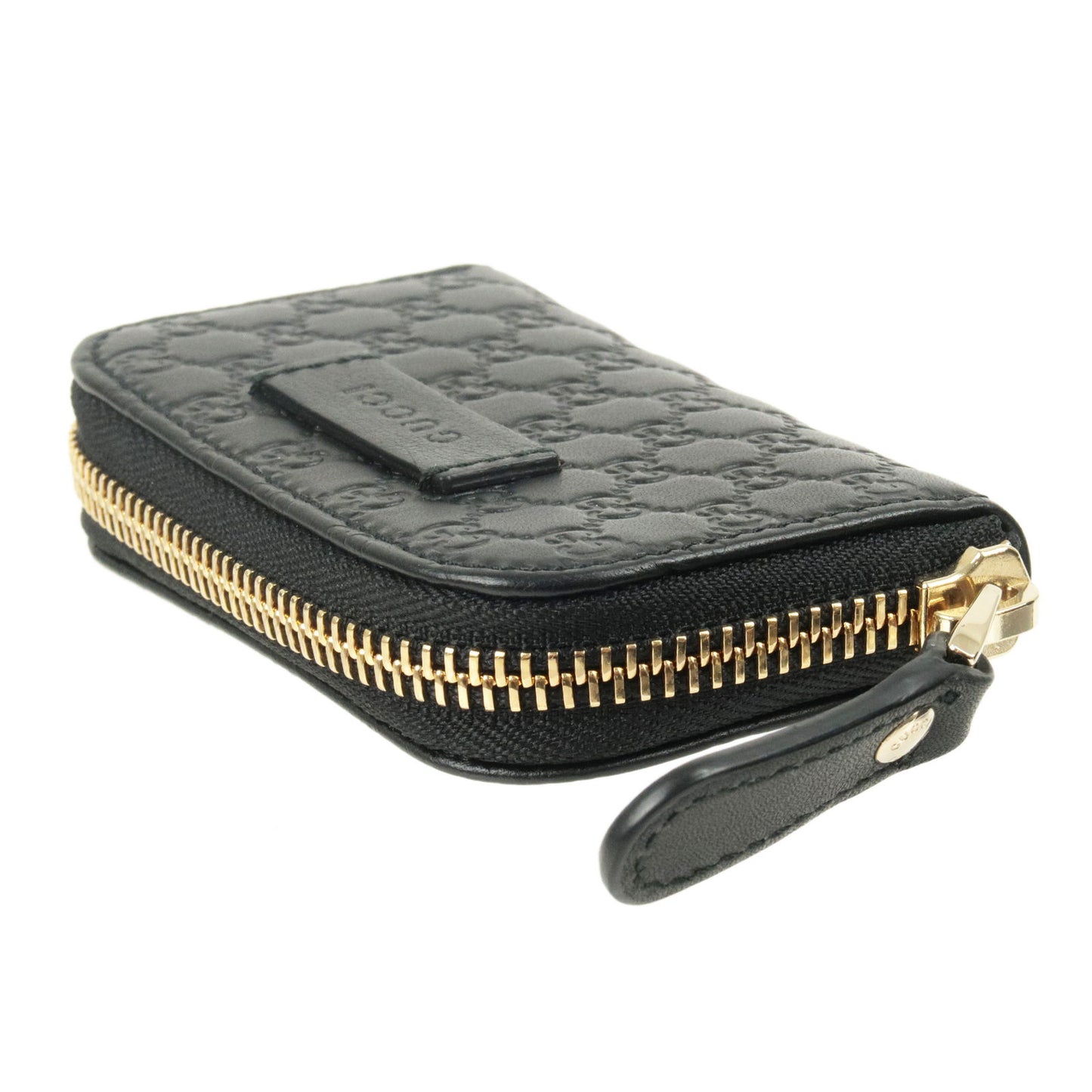 GUCCI Micro Guccissima Leather Mini Coin Case Black 449896