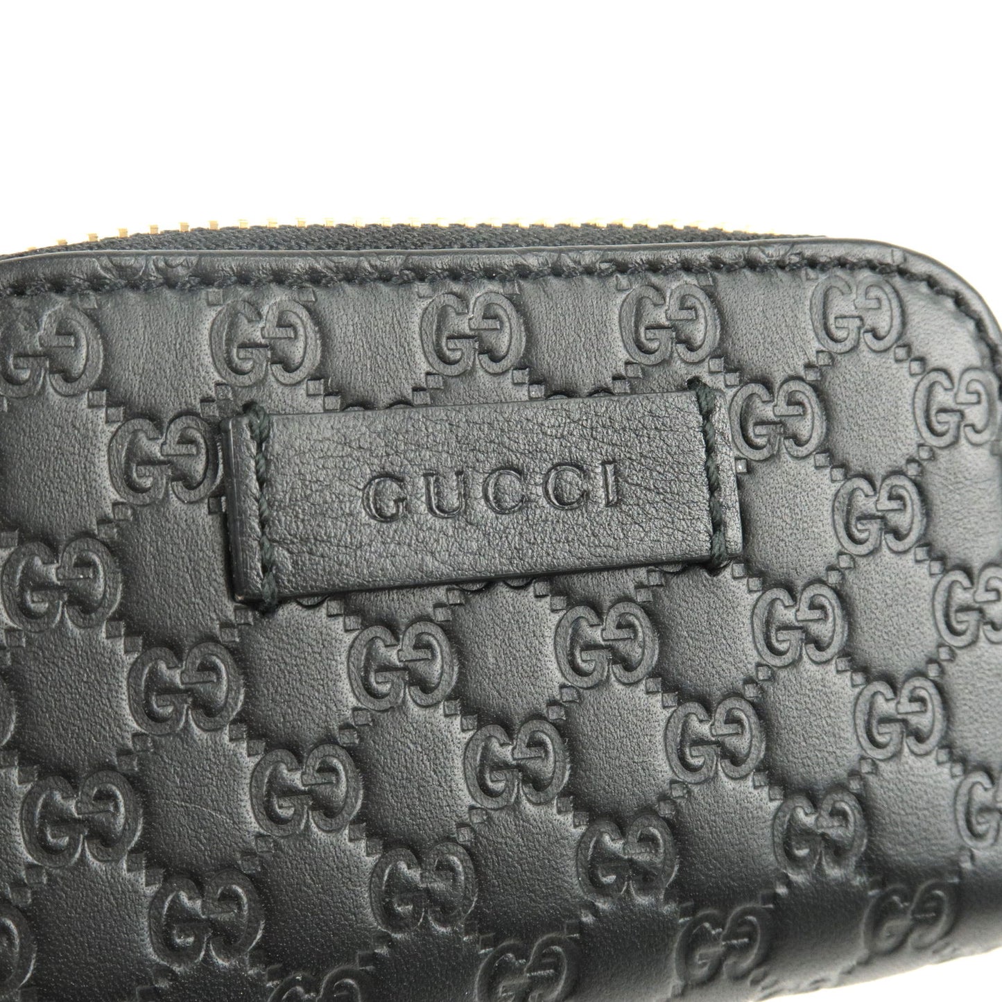 GUCCI Micro Guccissima Leather Mini Coin Case Black 449896