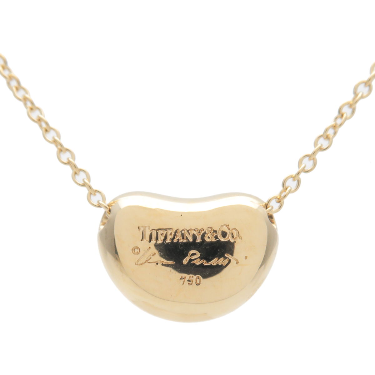 Tiffany&Co. Mini Bean Necklace K18YG 750Yg Yellow Gold