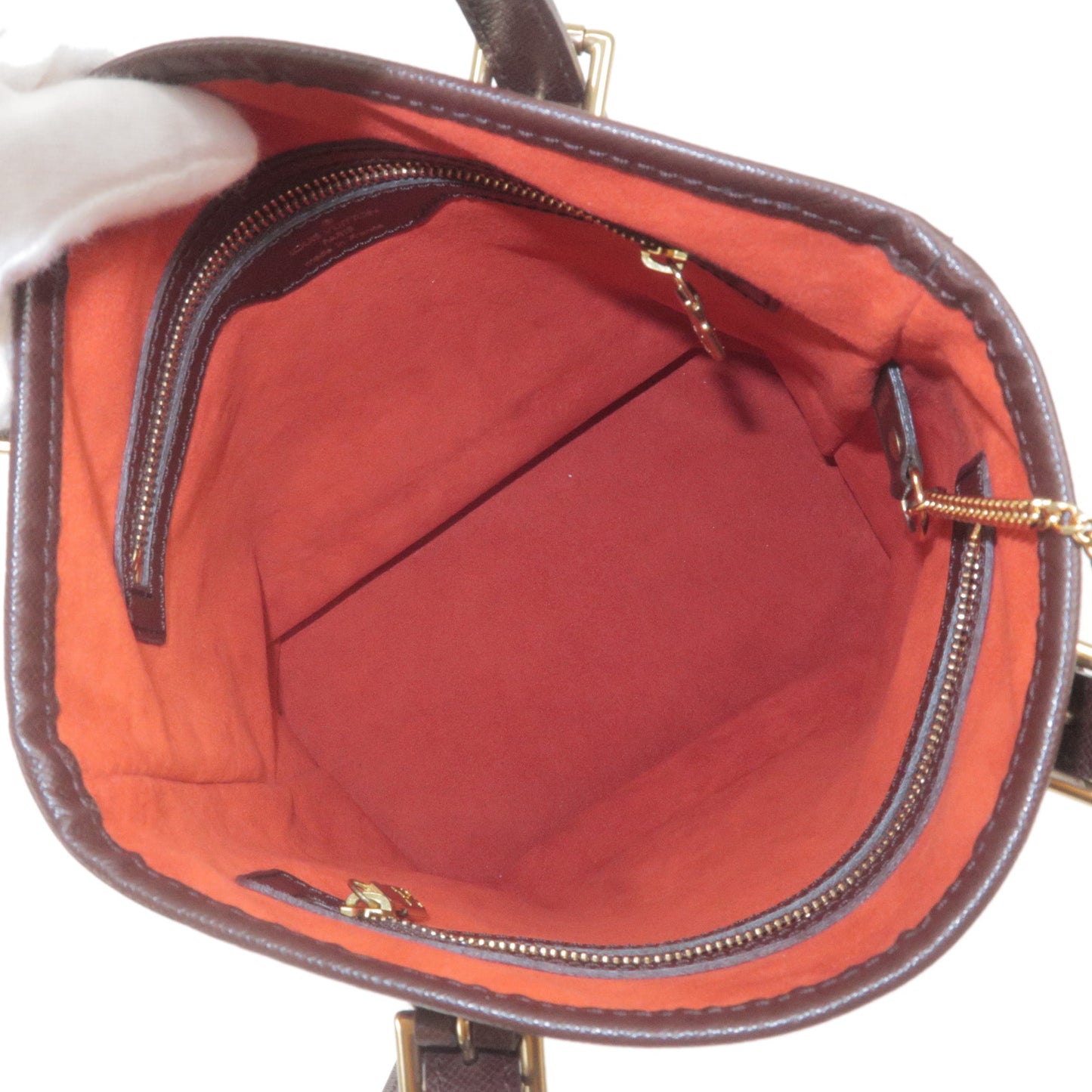 Louis Vuitton Damier Ebene Marais Tote Bag with Pouch N42240