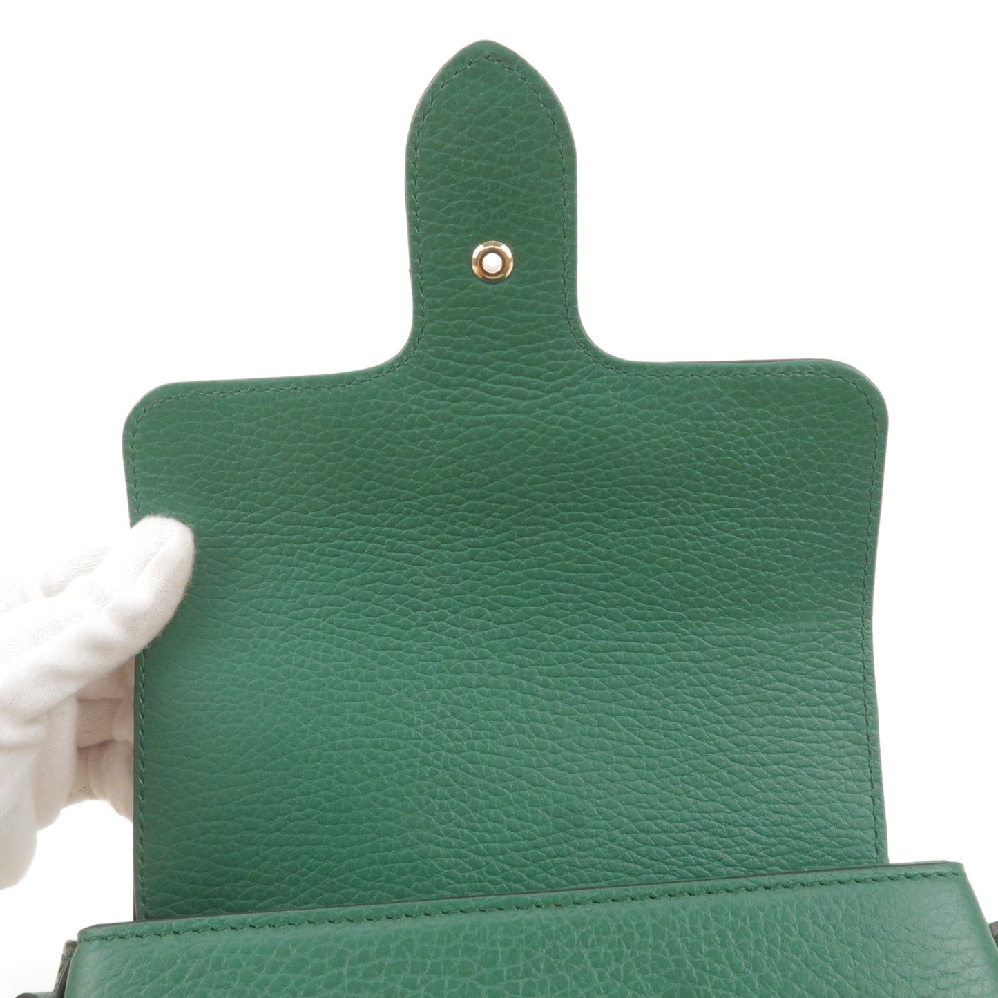 GUCCI-Interlocking-G-Leather-Chain-Shoulder-Bag-Green-607720 – dct