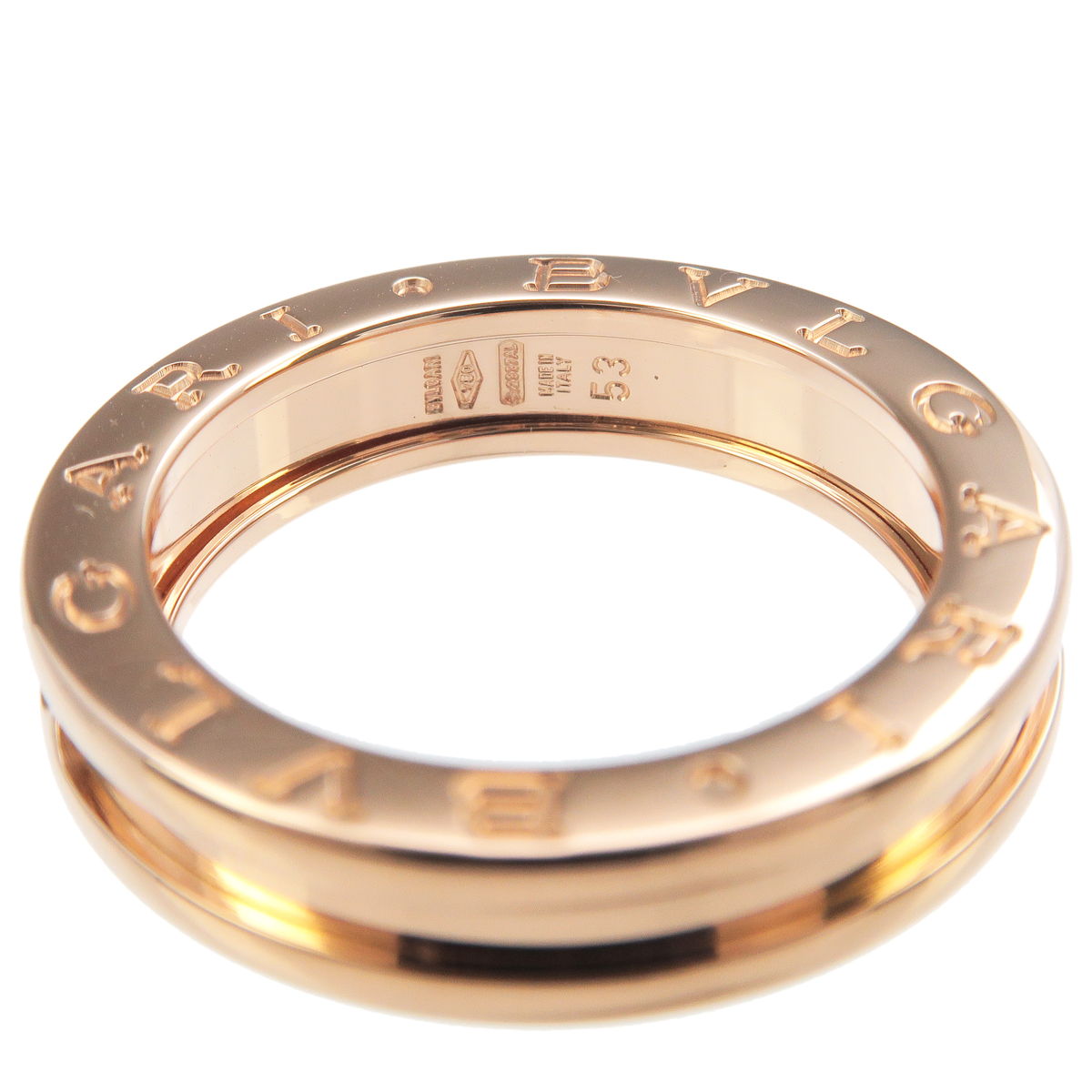 BVLGARI B-Zero1 Ring XS One Band Ring K18 750 Rose Gold #53 US6.5