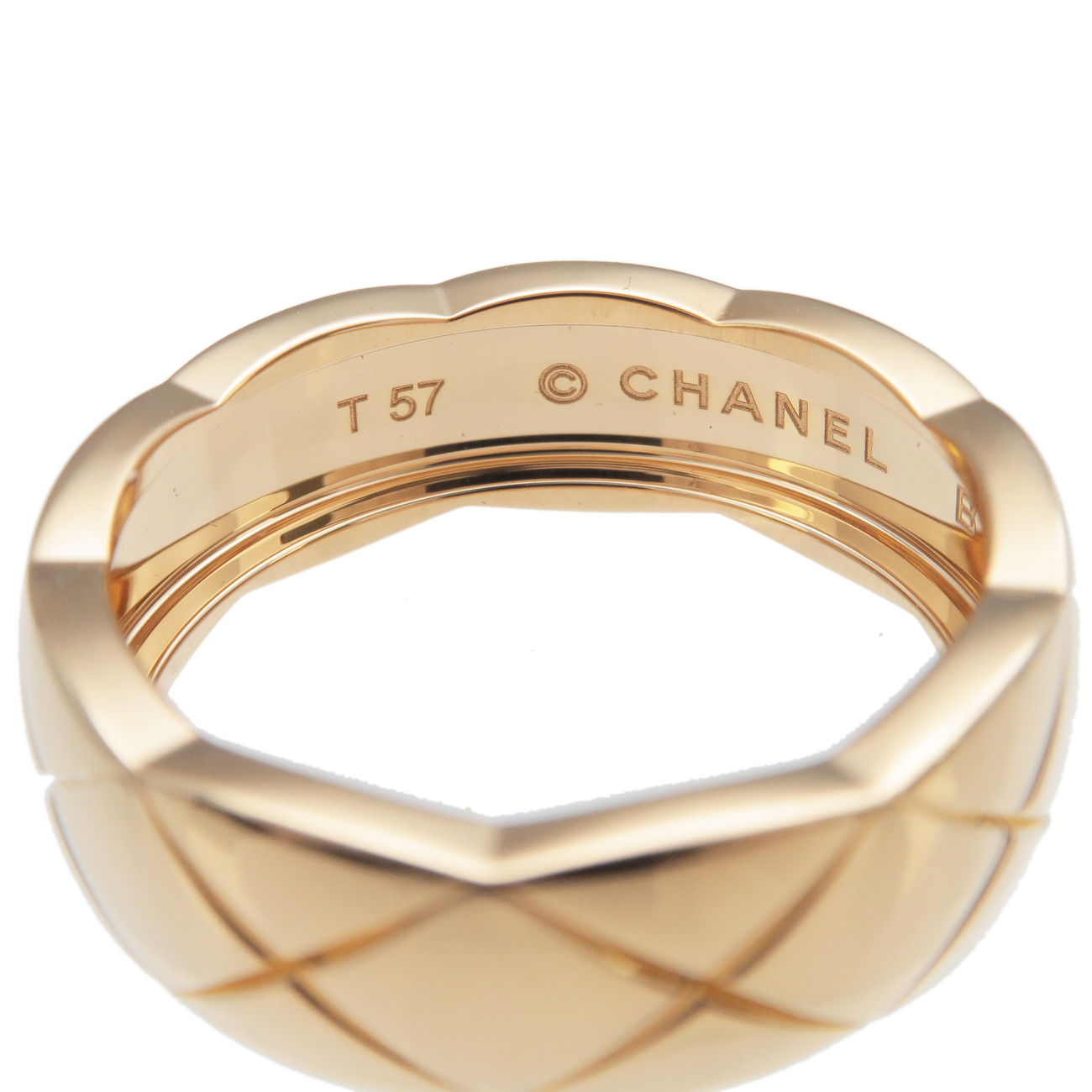 Chanel Vintage Gold Glitter CC Logo Ring - Size 6.5