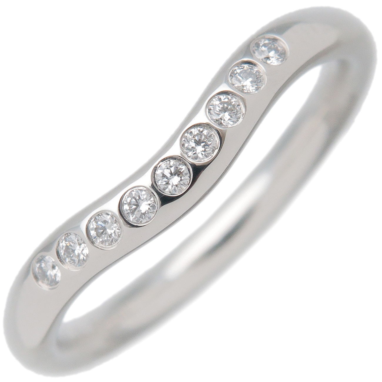 Tiffany&Co.-Curved-Band-Ring-9P-Diamond-PT950-Platinum-US4.5-EU48