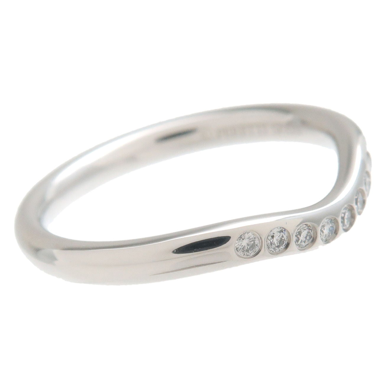 Tiffany&Co. Curved Band Ring 9P Diamond PT950 Platinum US4.5 EU48