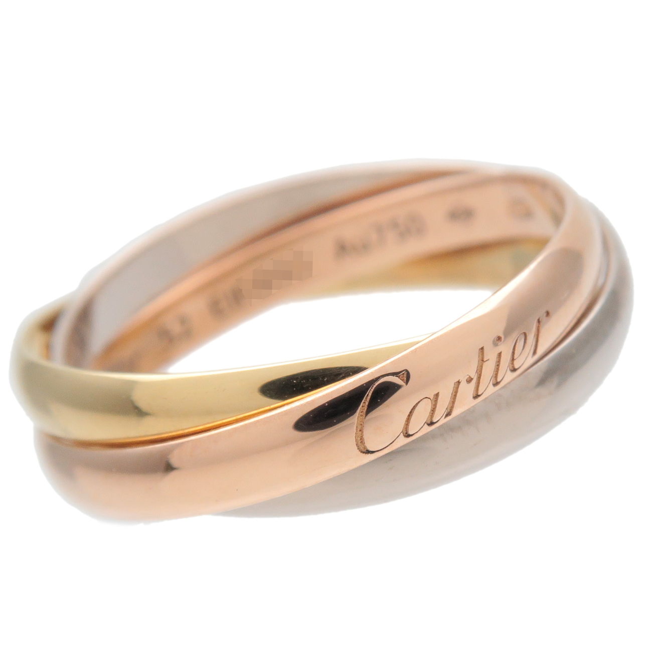 Cartier Trinity Ring K18 750YG/WG/PG #52 US6.5 HK14 EU53
