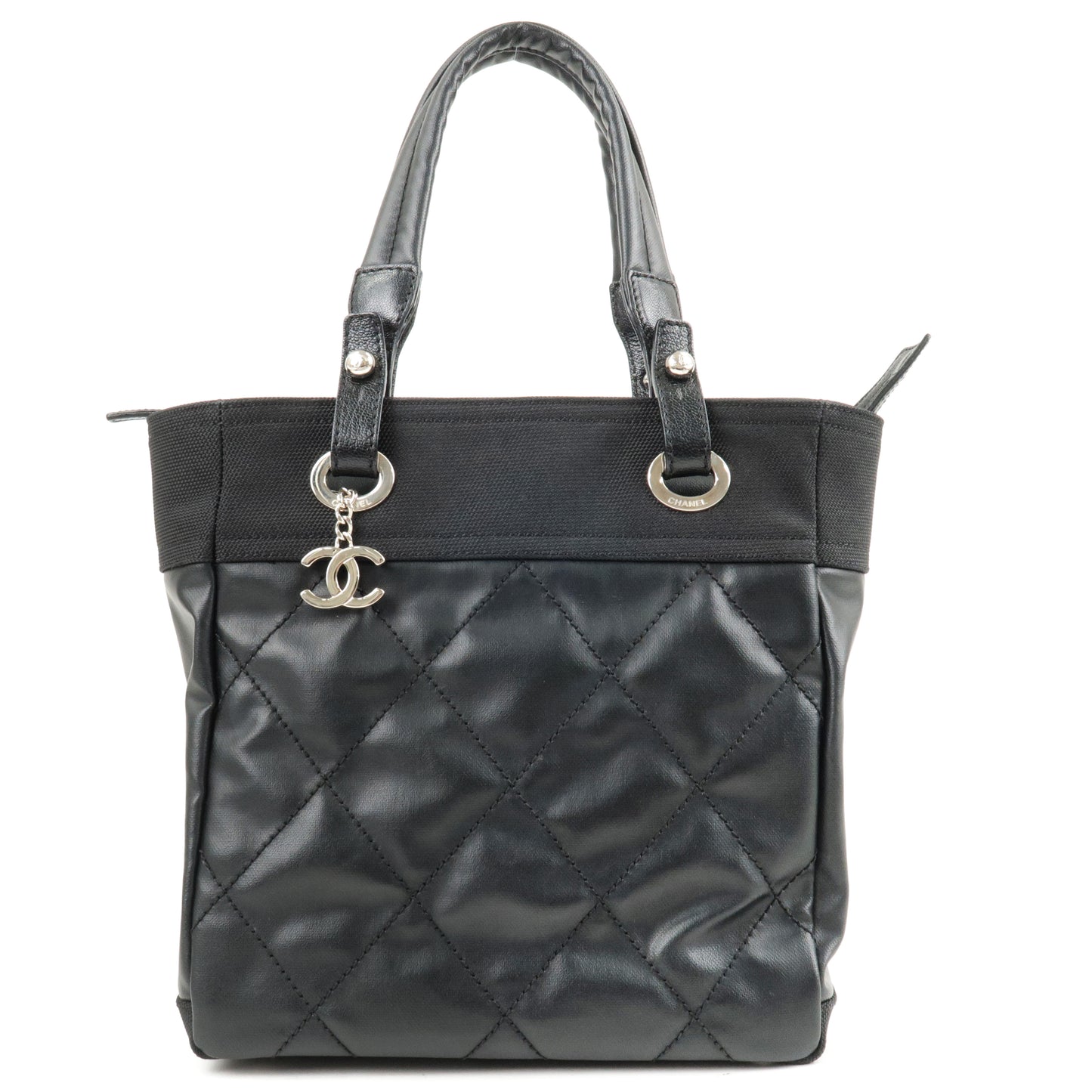 CHANEL-Paris-Biarritz-PM-Coated-Canvas-Leather-Tote-Bag-A34208
