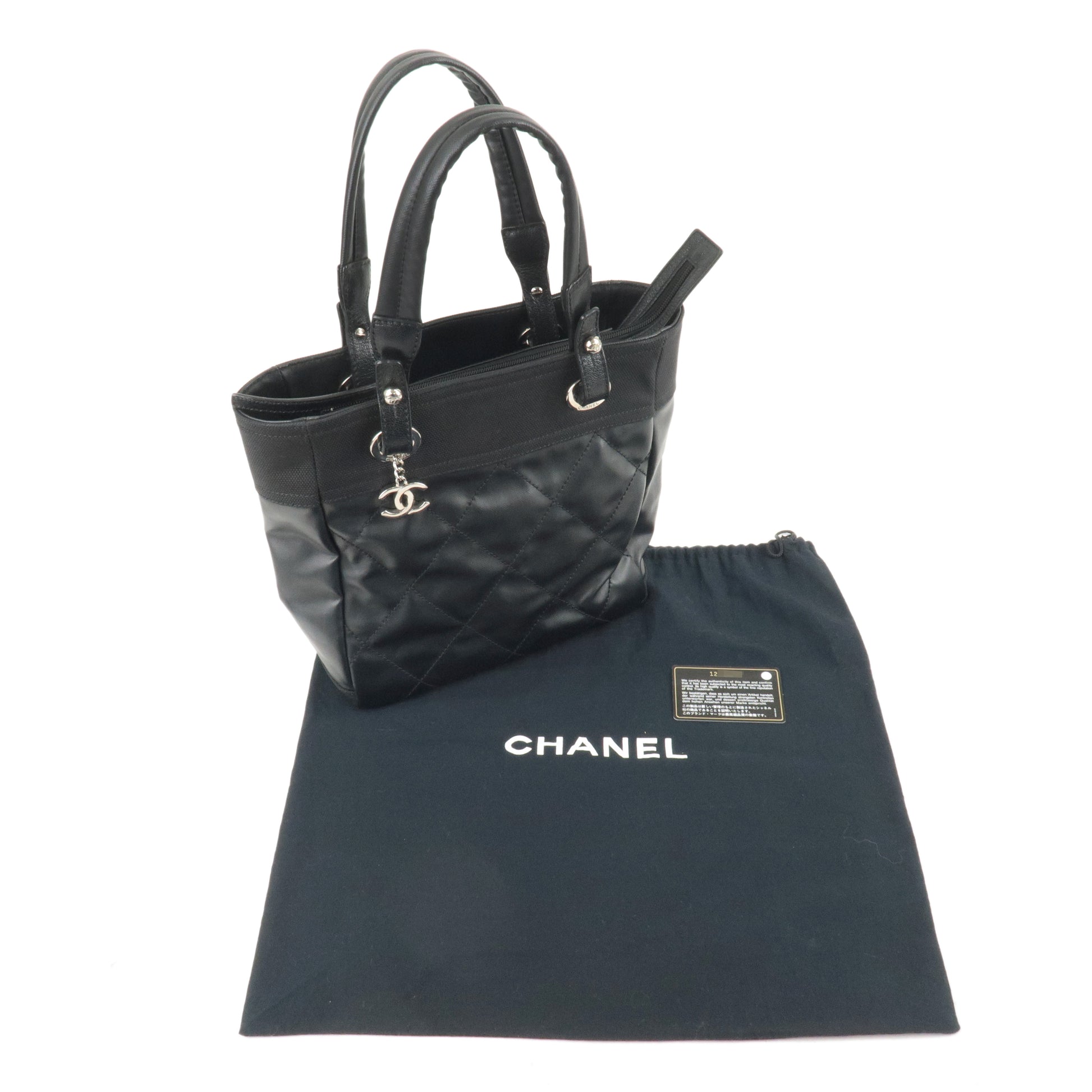 CHANEL-Paris-Biarritz-Tote-PM-Coated-Canvas-Leather-Black-A34208 –  dct-ep_vintage luxury Store