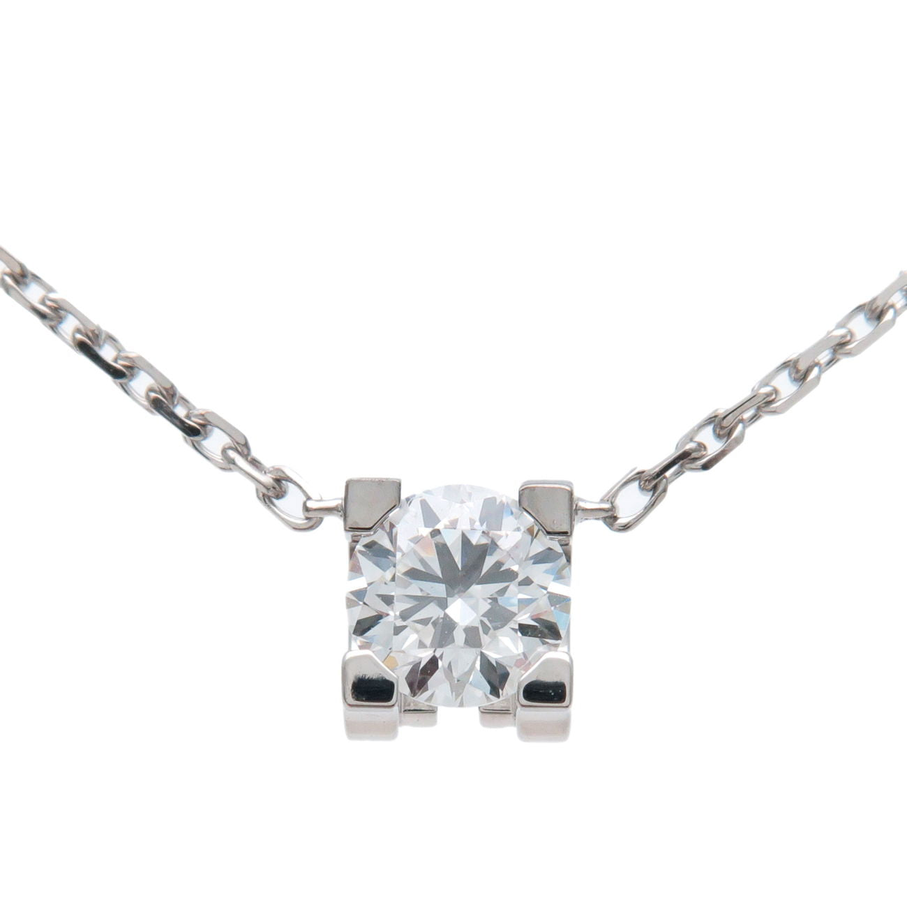 Cartier-C-De-Cartier-Diamond-Necklace-0.30ct-K18-750-White-Gold