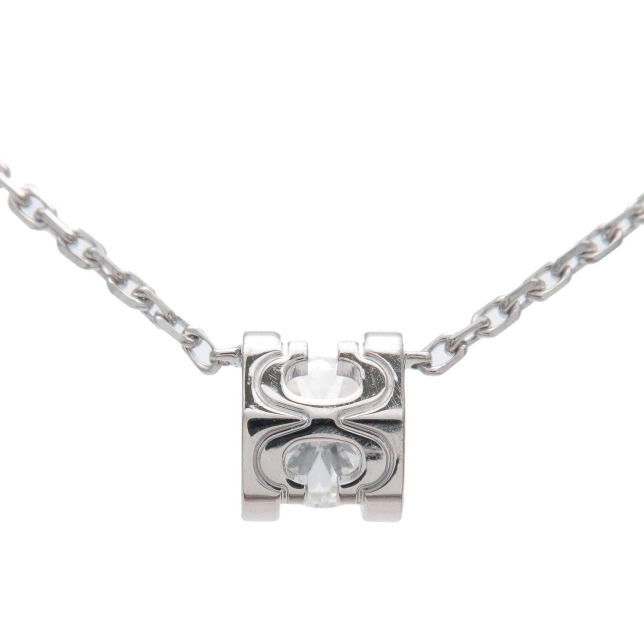 Cartier C De Cartier Diamond Necklace 0.30ct K18 750 White Gold
