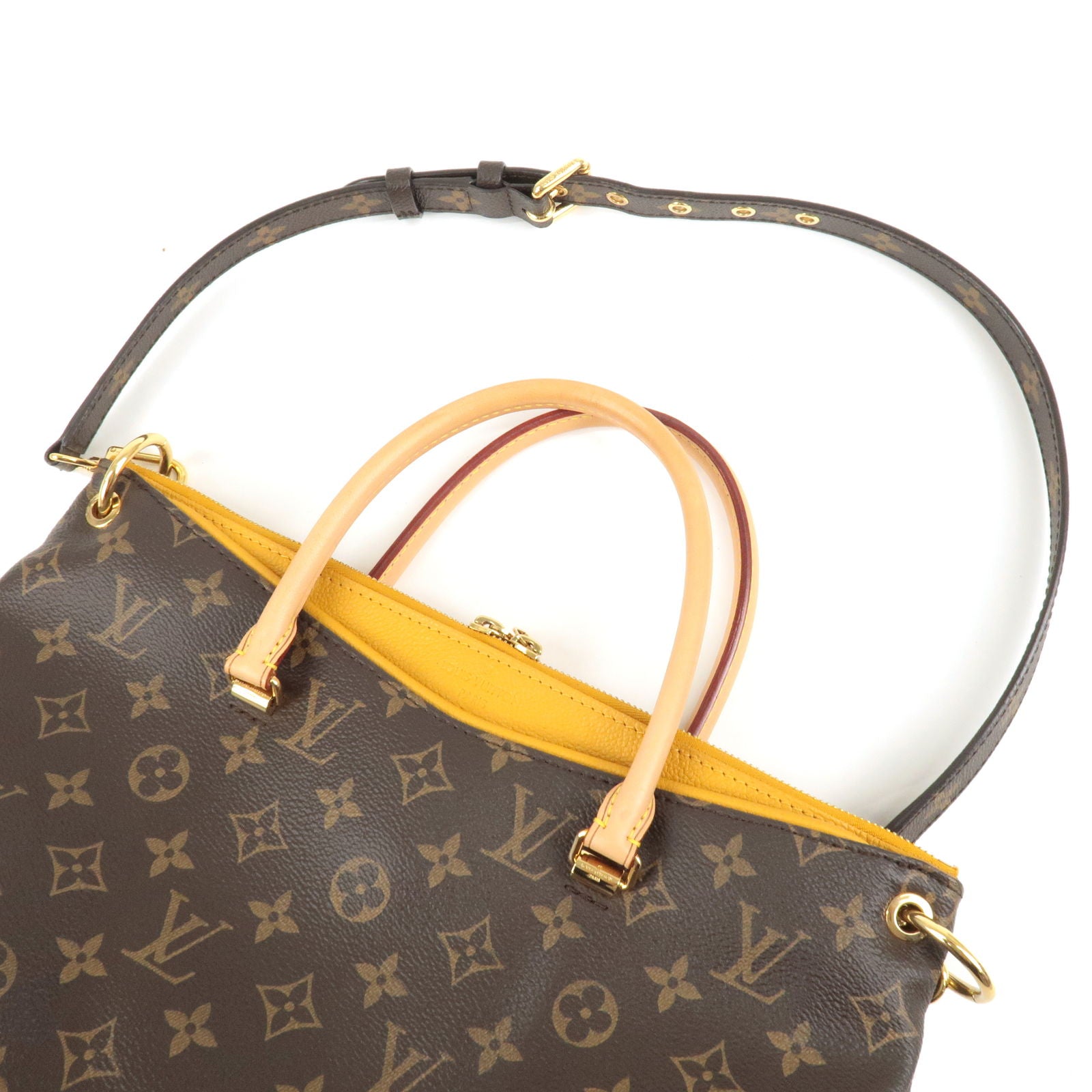 Louis Vuitton Monogram Pallas MM 2 Way Bag Hand Bag M40929