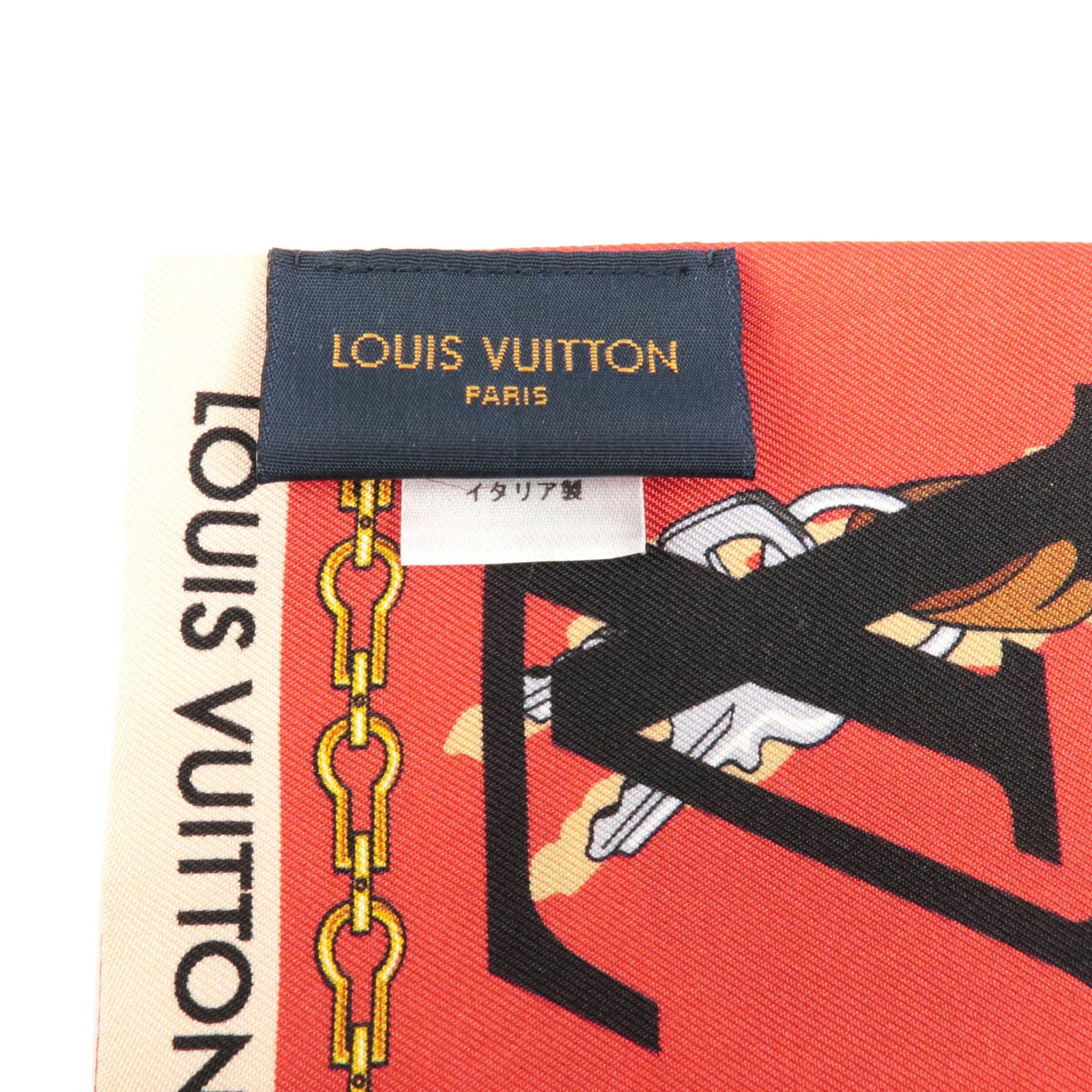 LOUIS VUITTON Vintage LV Monogram Logo Bandeau Scarf Brown Gold Silk Rank  AB+