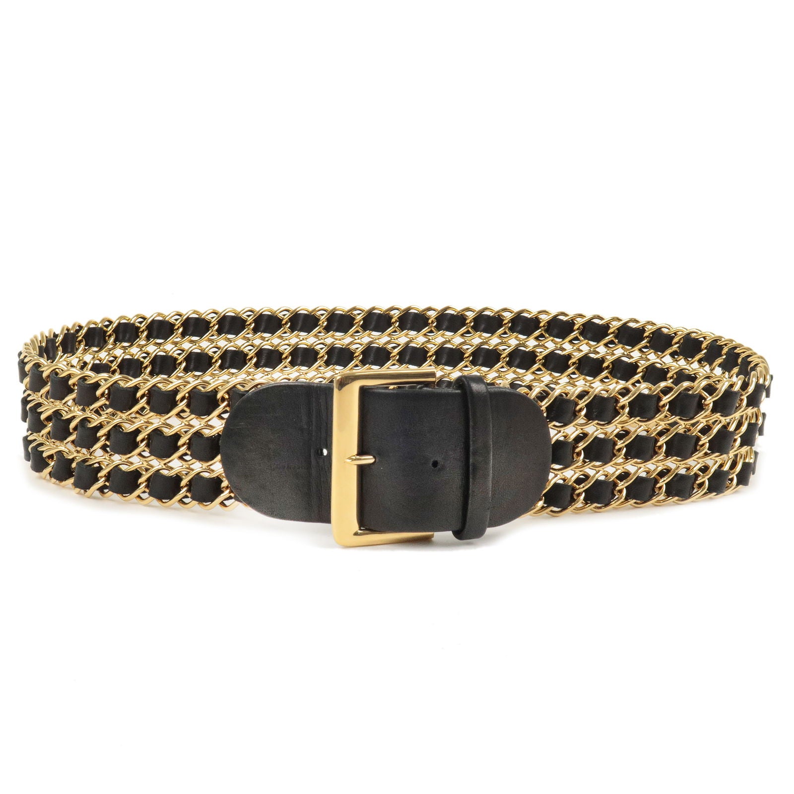CHANEL-Leather-Triple-Chain-Belt-75/30-Black-Gold-Hardware – dct-ep_vintage  luxury Store