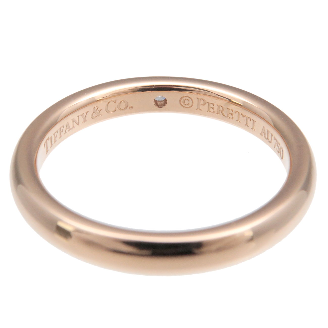 Tiffany&Co. Stacking Band Ring 1P Diamond K18 750PG US5.5 EU50.5