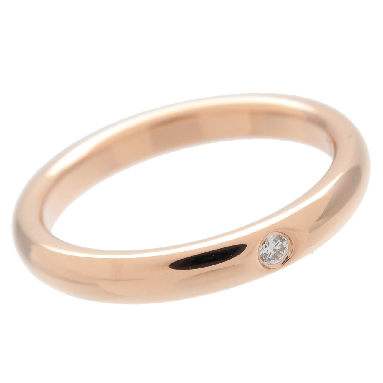 Tiffany&Co. Stacking Band Ring 1P Diamond K18 750PG US5.5 EU50.5