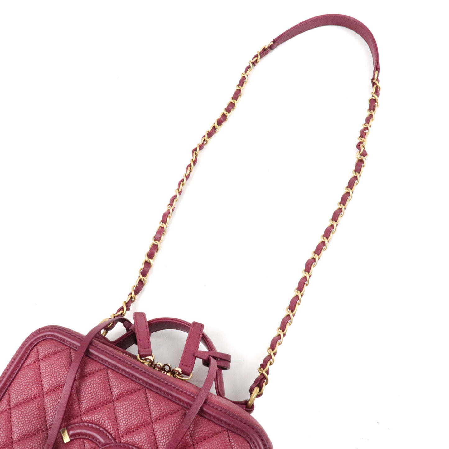 CHANEL-CC-Filigree-Caviar-Skin-Vanity-Case-Chain-Bag-Red-A93343 – dct-ep_vintage  luxury Store