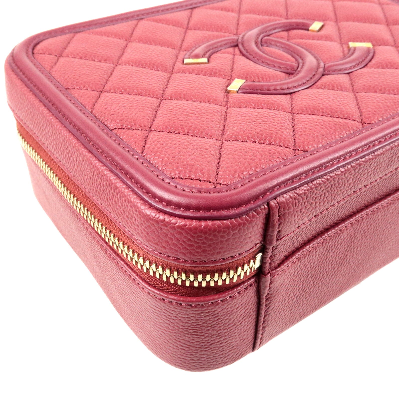 Chanel Small Filigree Vanity Case Salmon Pink