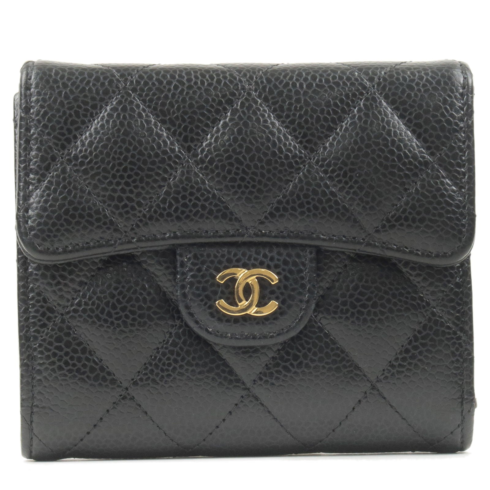CHANEL-Matelasse-Caviar-Skin-Classic-Small-Wallet-Black-GHW-AP0231 –  dct-ep_vintage luxury Store