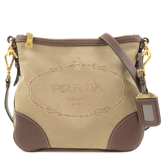 PRADA-Logo-Jacquard-Leather-Shoulder-Bag-Beige-Brown-BT0867