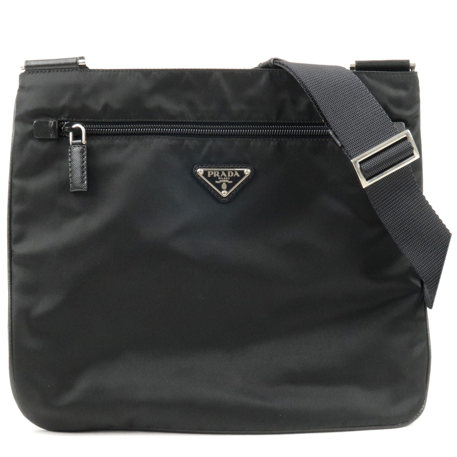 PRADA-Logo-Nylon-Leather-Shoulder-Bag-NERO-Black-VA0563 – dct