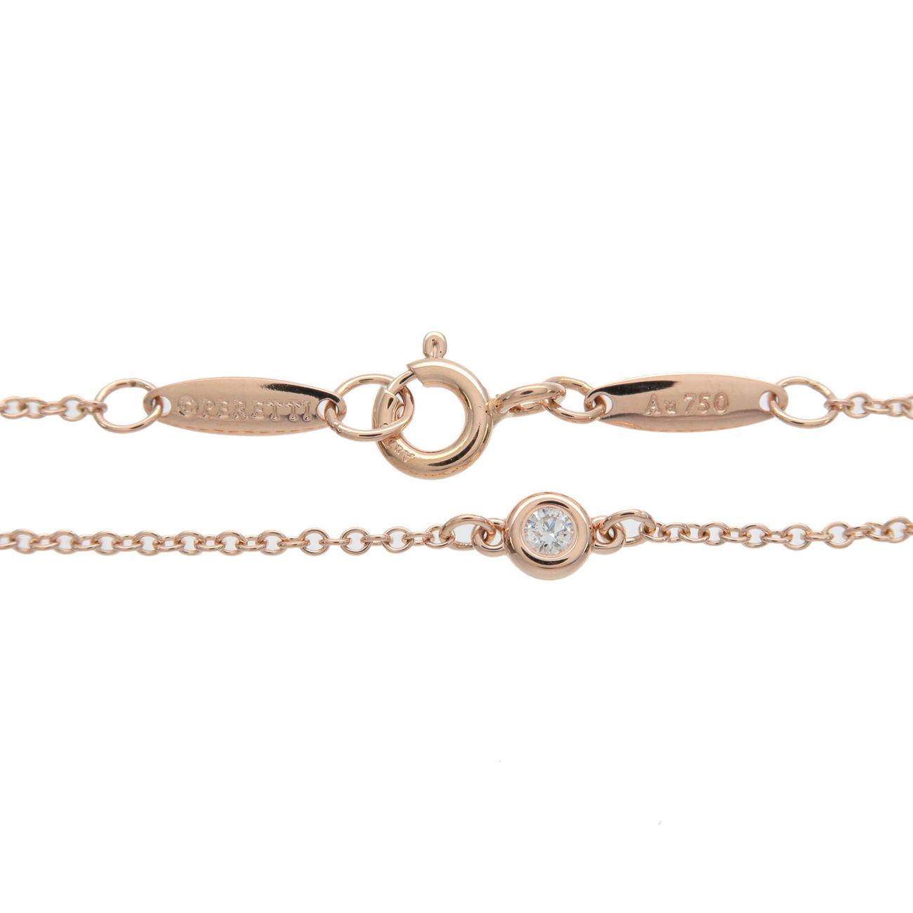 Tiffany&Co. By The Yard 1P Diamond Bracelet 0.03ct K18 Rose Gold