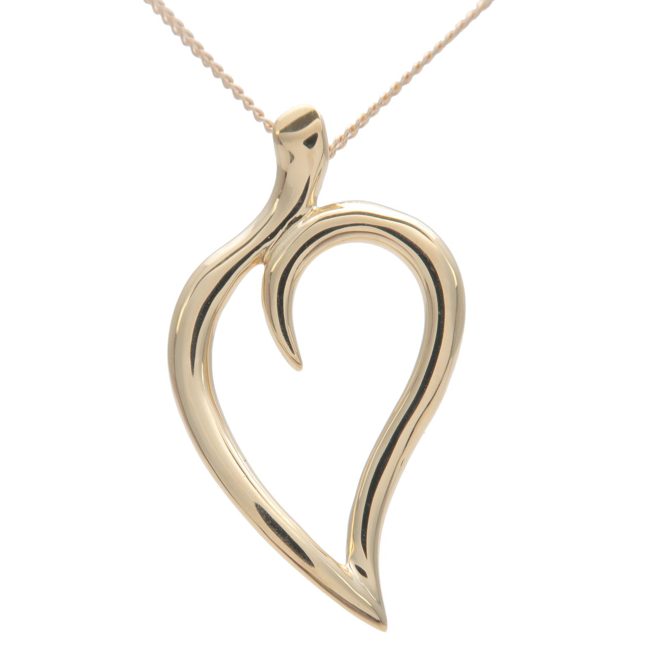 Tiffany-&-Co.-Leaf-Heart-Necklace-K18YG-750YG-Yellow-Gold