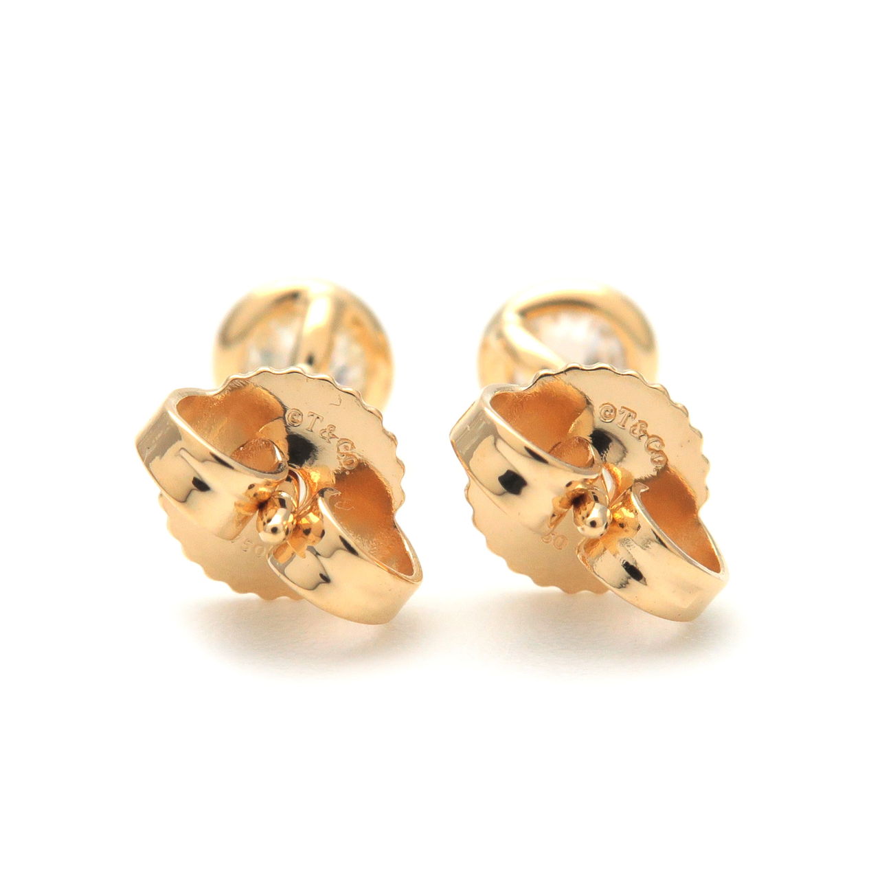 Tiffany&Co. By The Yard Diamond Earrings 0.17ctx2 K18YG 750YG
