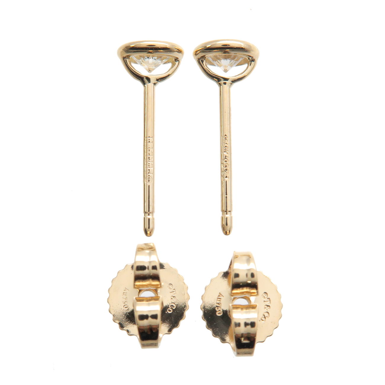 Tiffany&Co. By The Yard Diamond Earrings 0.17ctx2 K18YG 750YG