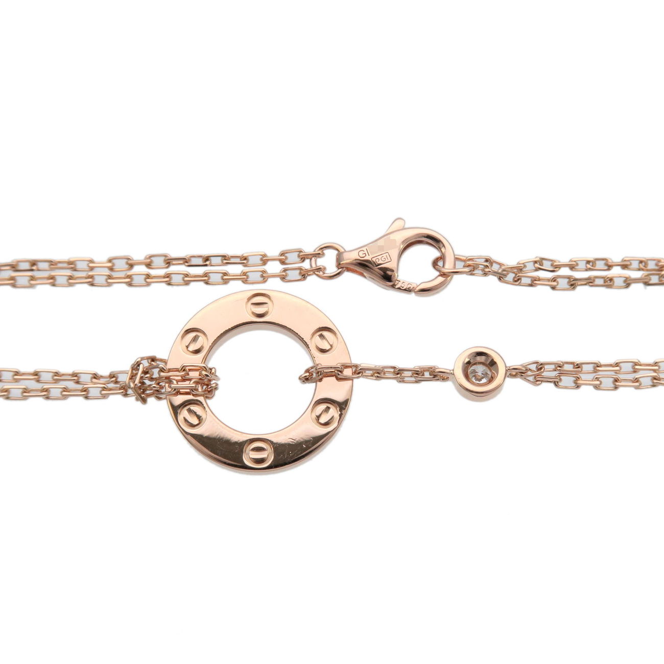 Cartier-Love-Circle-2P-Diamond-Bracelet-K18PG-750PG-Rose-Gold