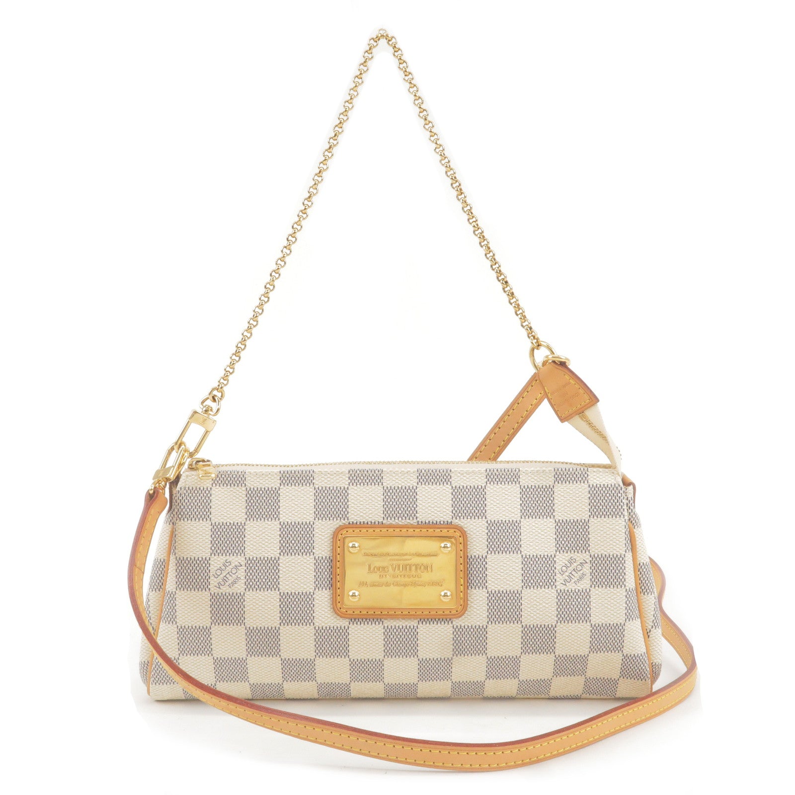 Louis Vuitton Damier Azur Eva Handbag Shoulder Bag N55214 White
